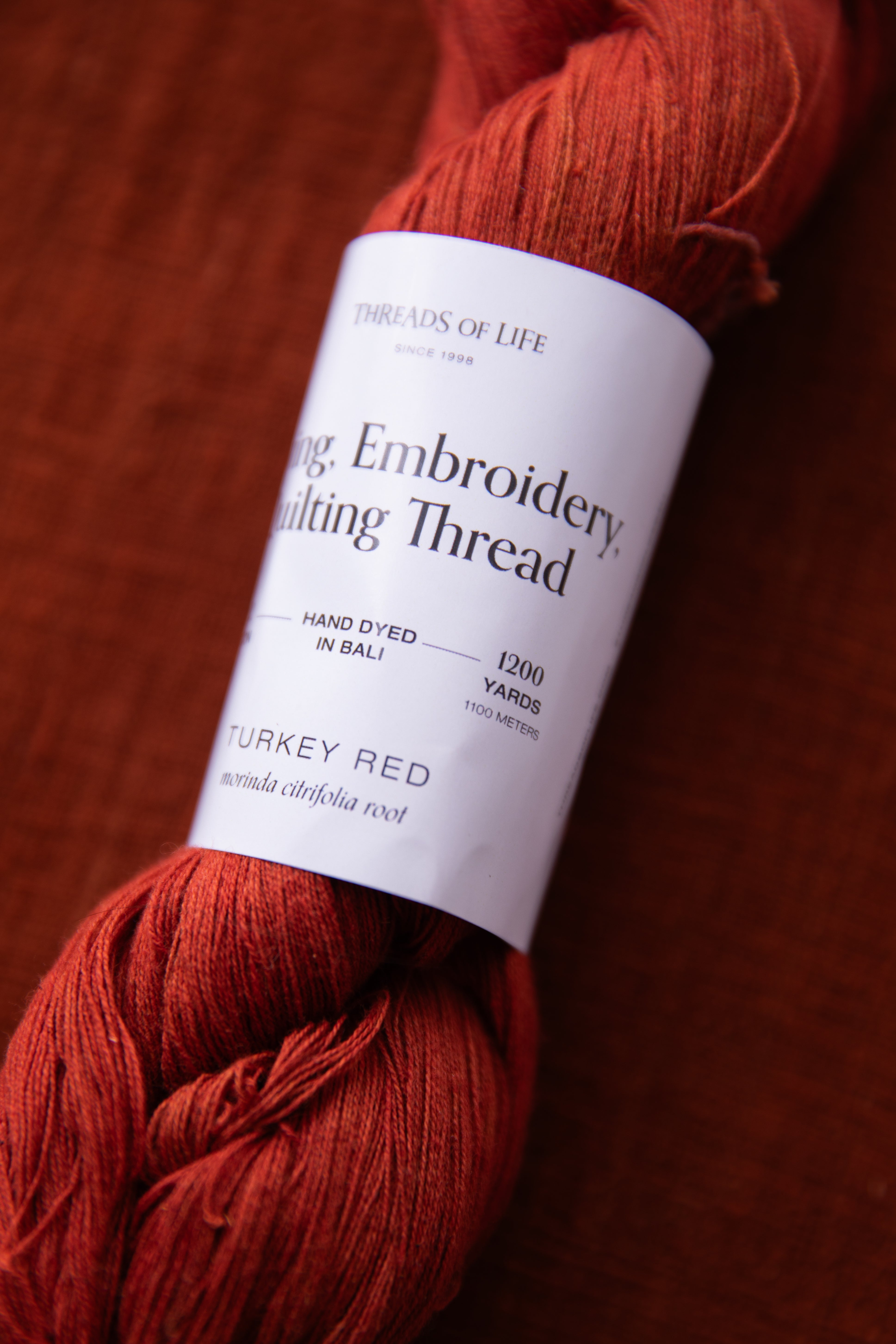 Morinda Red Hand-sewing Thread 1100 meters – Threads of Life